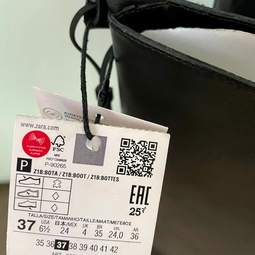 ZARA LEATHER BOOTS WITH BUCKLE US 6.5 - Picture 10 of 15